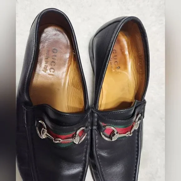 Gucci 6.5 Men's Black Horsebit Leather Loafer w/Web stripe..NIB Brand new - Picture 9 of 10